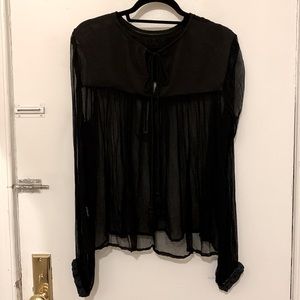 Free People sheer beaded top